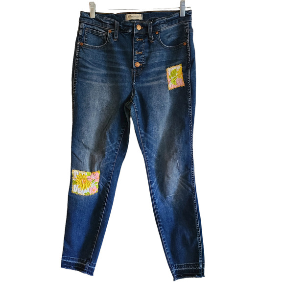Madewell Denim - MADEWELL *UPCYCLED* 10” High Rise Skinny Jeans Drop Hem Edition H6369 Size 29P